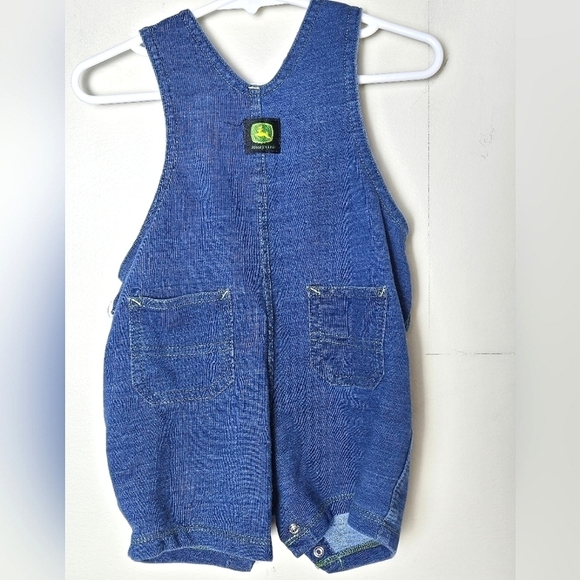 Infant Baby John Deere Faux Denim Embroidered Shorts Overalls, Size 3/6 Months - Picture 3 of 4